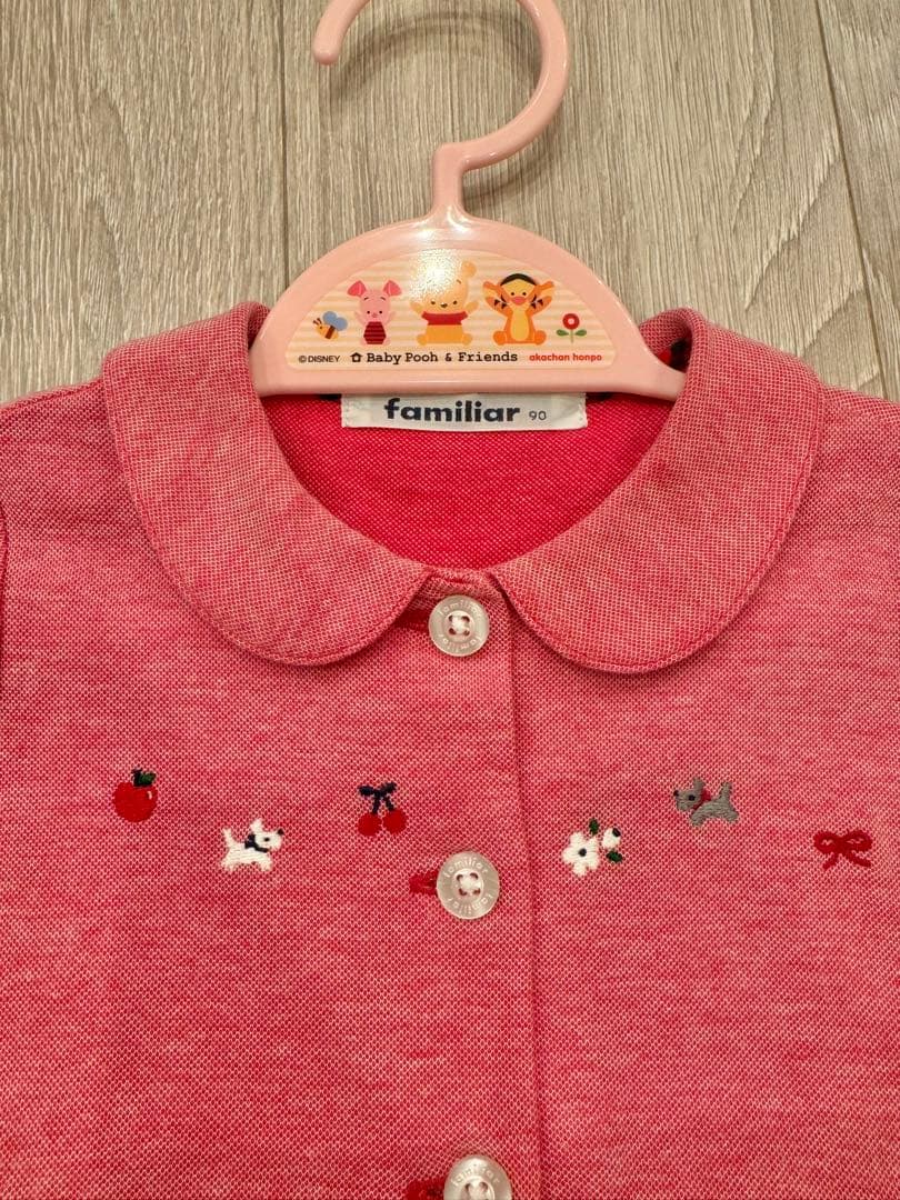 【美品】ファミリア familiar ワンピース　半袖　鹿の子　90 現行品