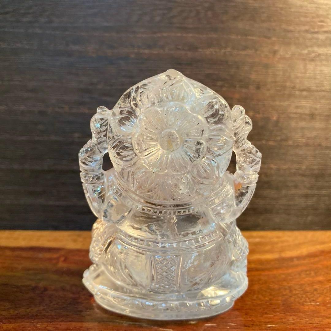 【ヒマラヤ水晶】ガネーシャ像｜天然石 彫刻品・置物・クリスタル（169g）