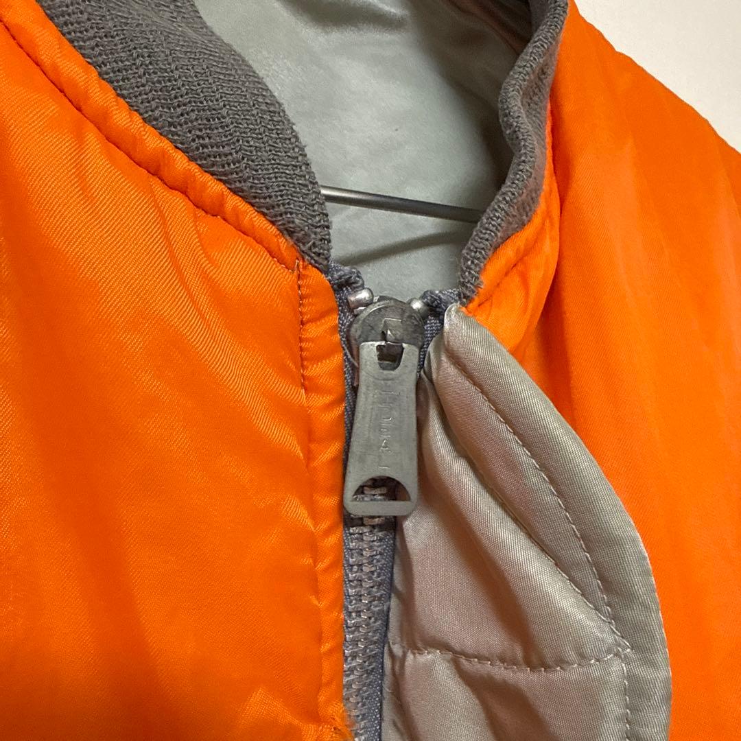 90s USA製Schott ショット MA-1 フライトジャケット Sグレー