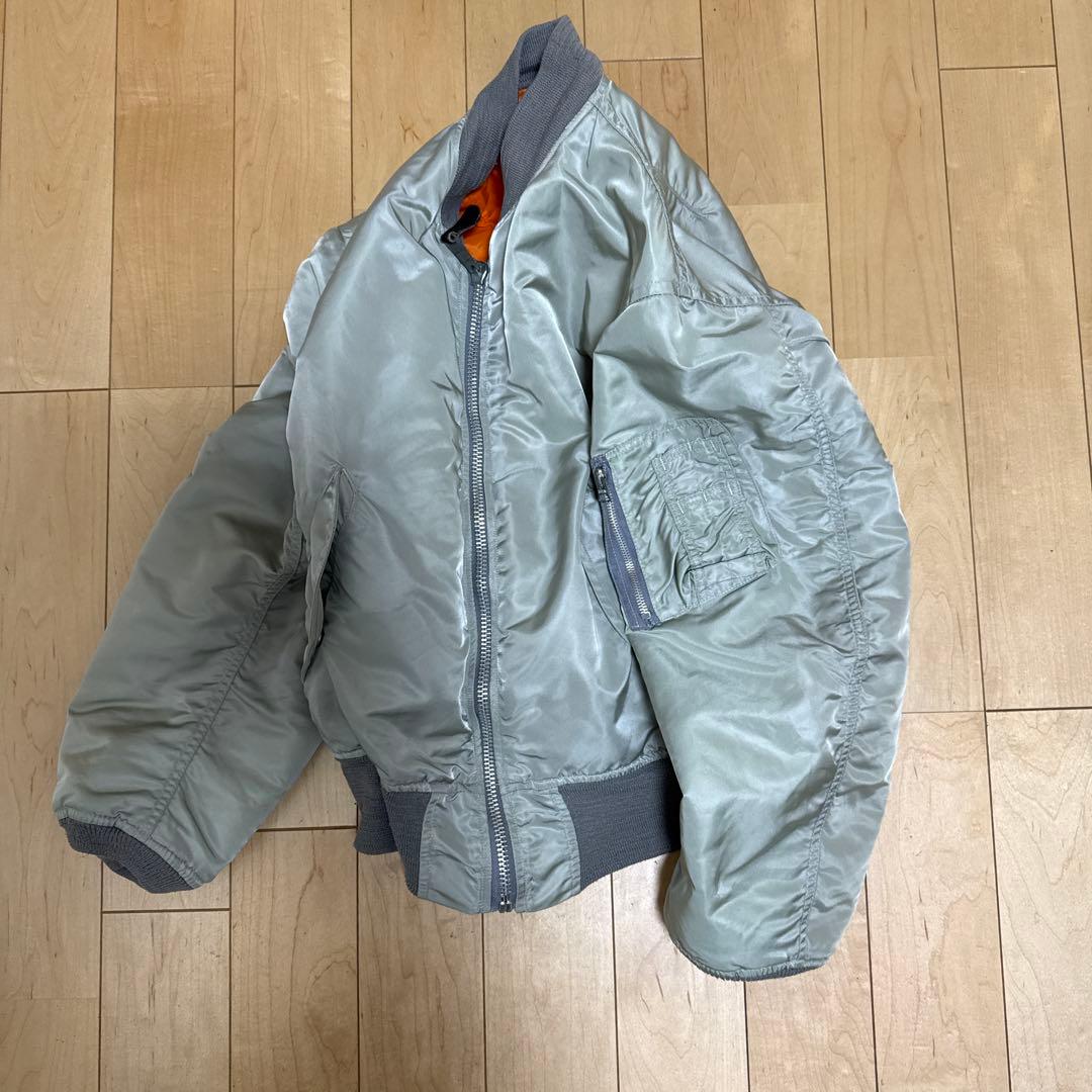 90s USA製Schott ショット MA-1 フライトジャケット Sグレー