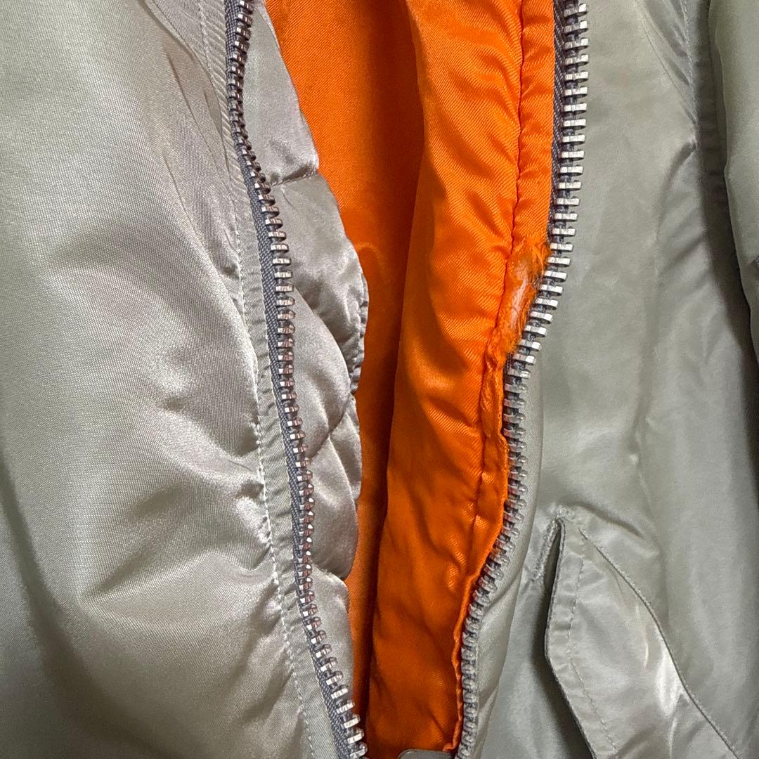 90s USA製Schott ショット MA-1 フライトジャケット Sグレー