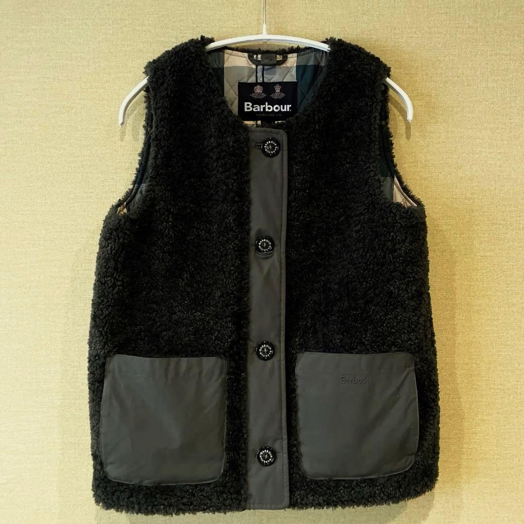 Barbour セージ ボアベスト サイズUK 8