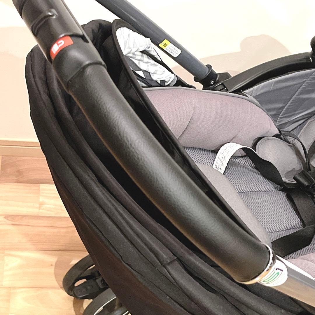 極美品　Aprica ラクーナソファークッション ベビーカー　レザーハンドル