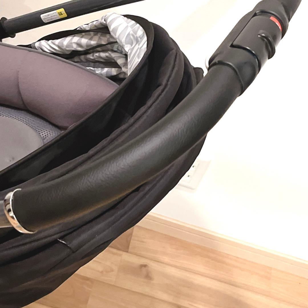 極美品　Aprica ラクーナソファークッション ベビーカー　レザーハンドル