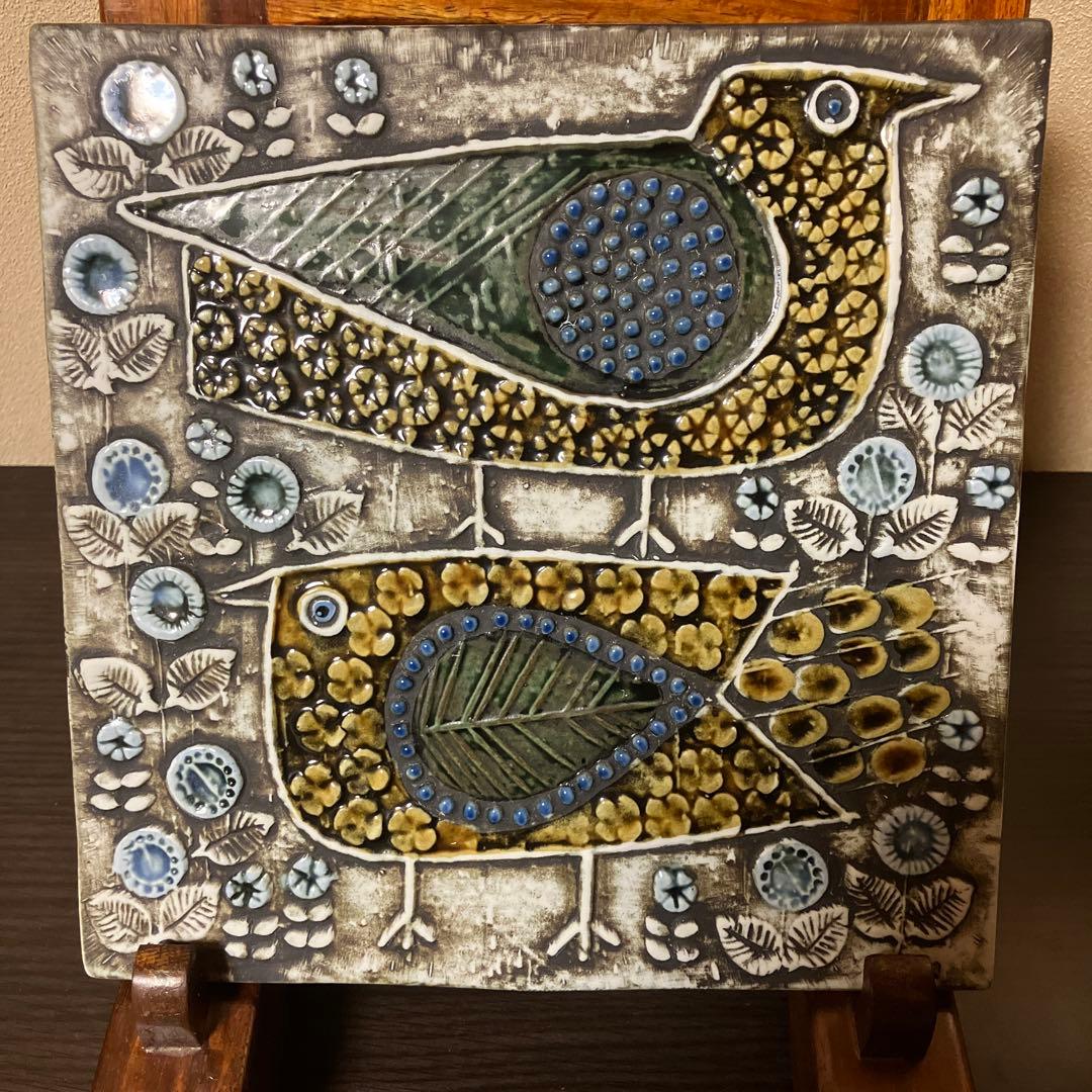 リサラーソン Lisa Larson 陶板 鳥 グスタフスベリ