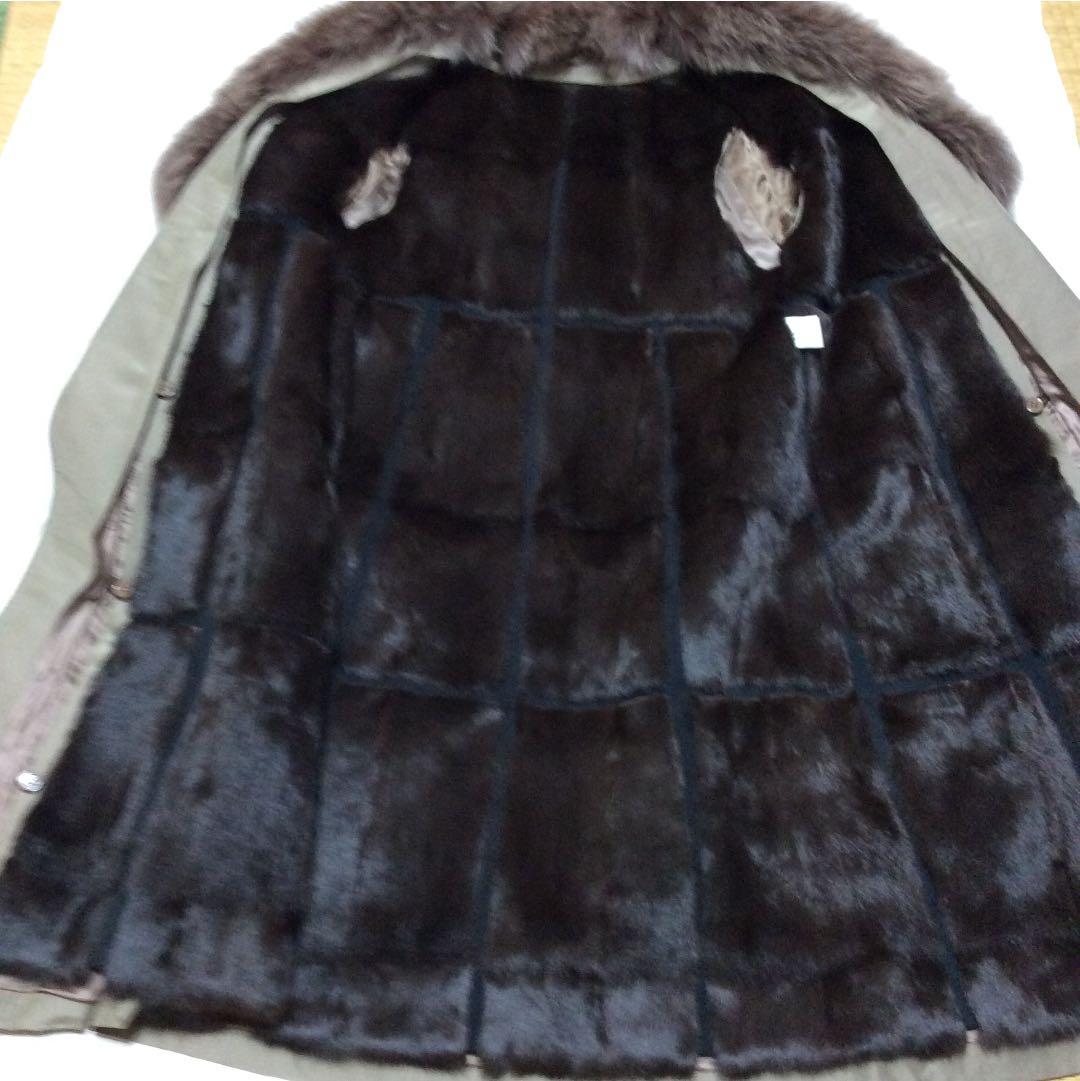 最終価格　高級品　フランス製　ロングコート30万以上 中毛皮つき取り外し可能