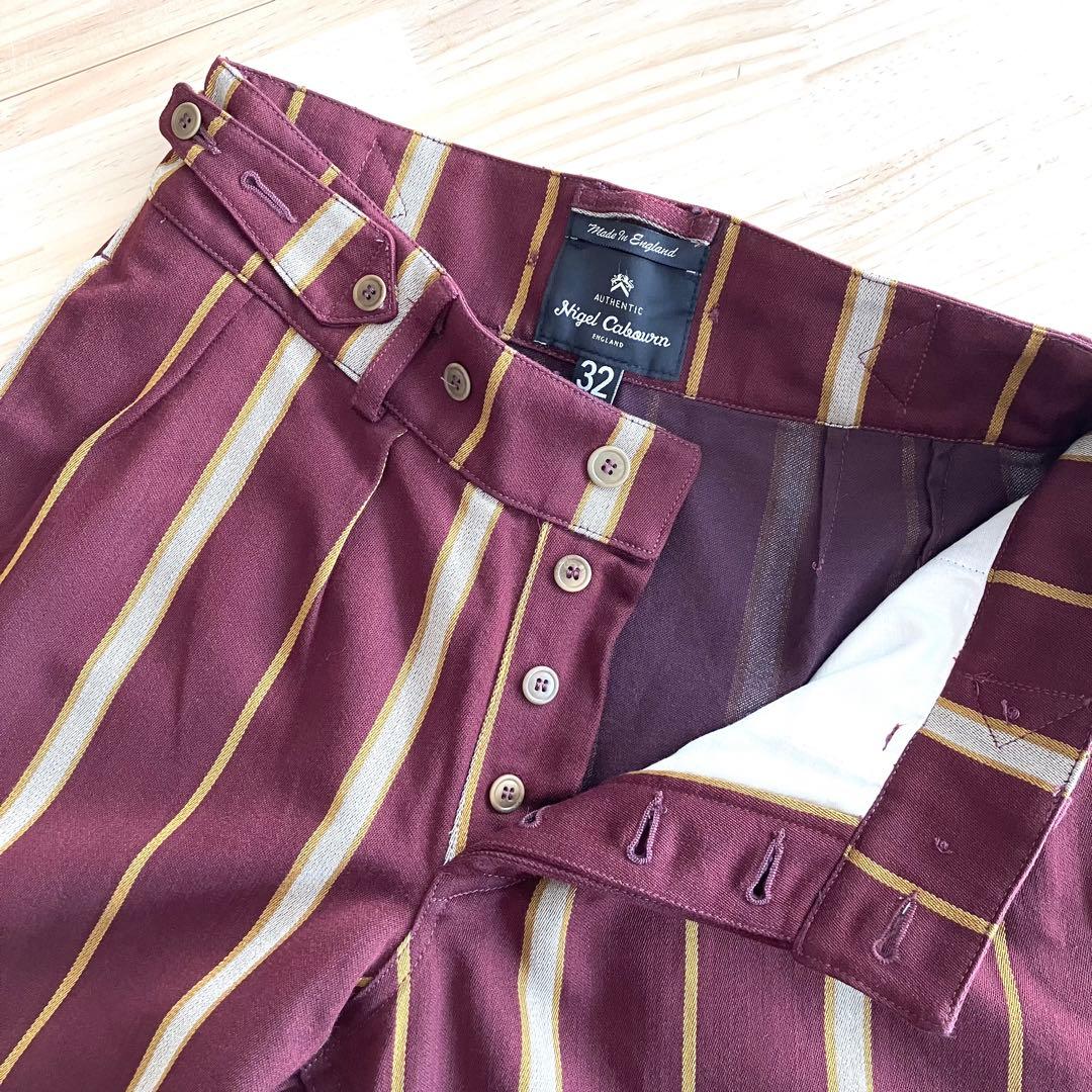 未使用 希少 UK製 ナイジェルケーボン プリーツパンツ ウール 32