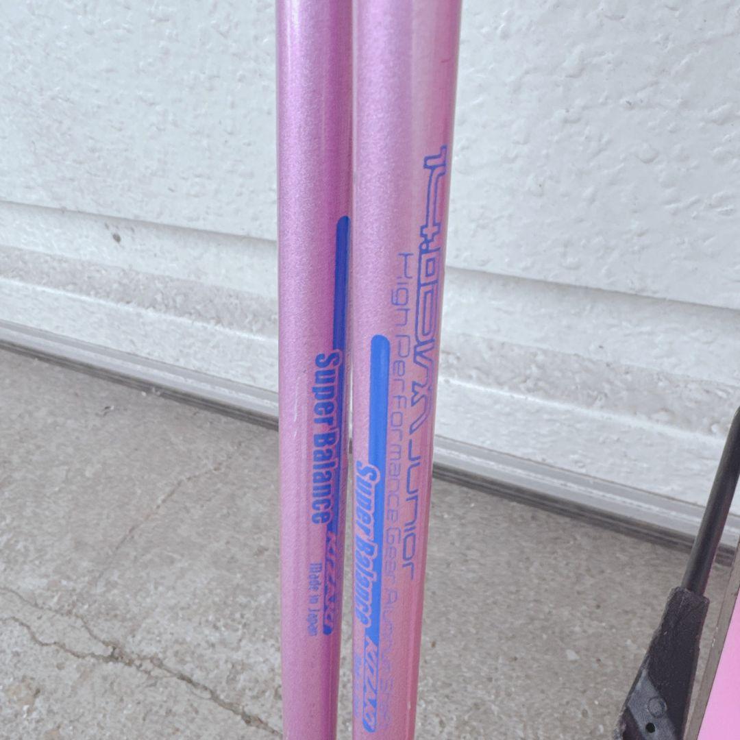 P-PRITY 子ども用スキー板 80cm ストック付き 花柄 花模様 キュート