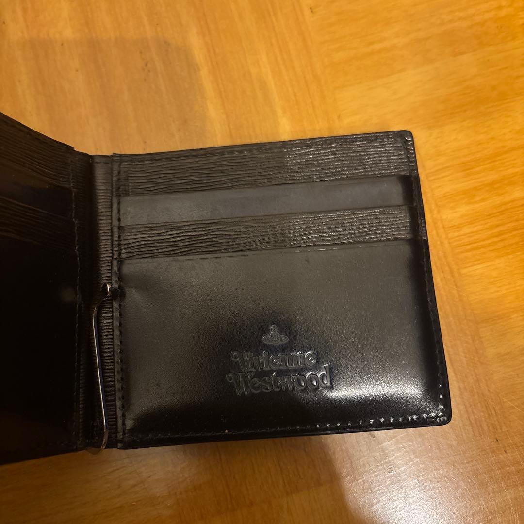 Vivienne Westwood 二つ折り財布 マネークリップ黒　小銭入れ付き