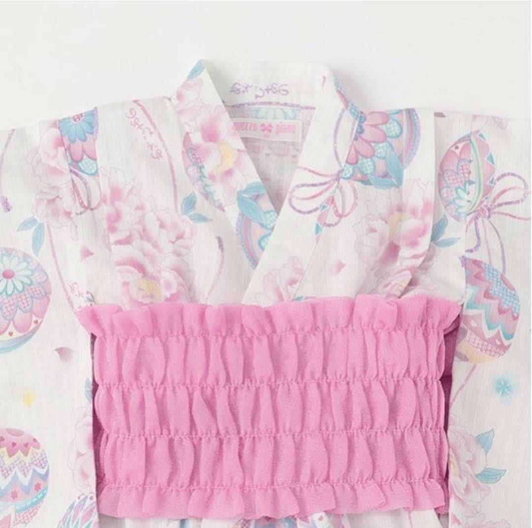 メゾピアノ 新品未使用 100cm 手鞠フラワー柄 浴衣ドレス セットアップ