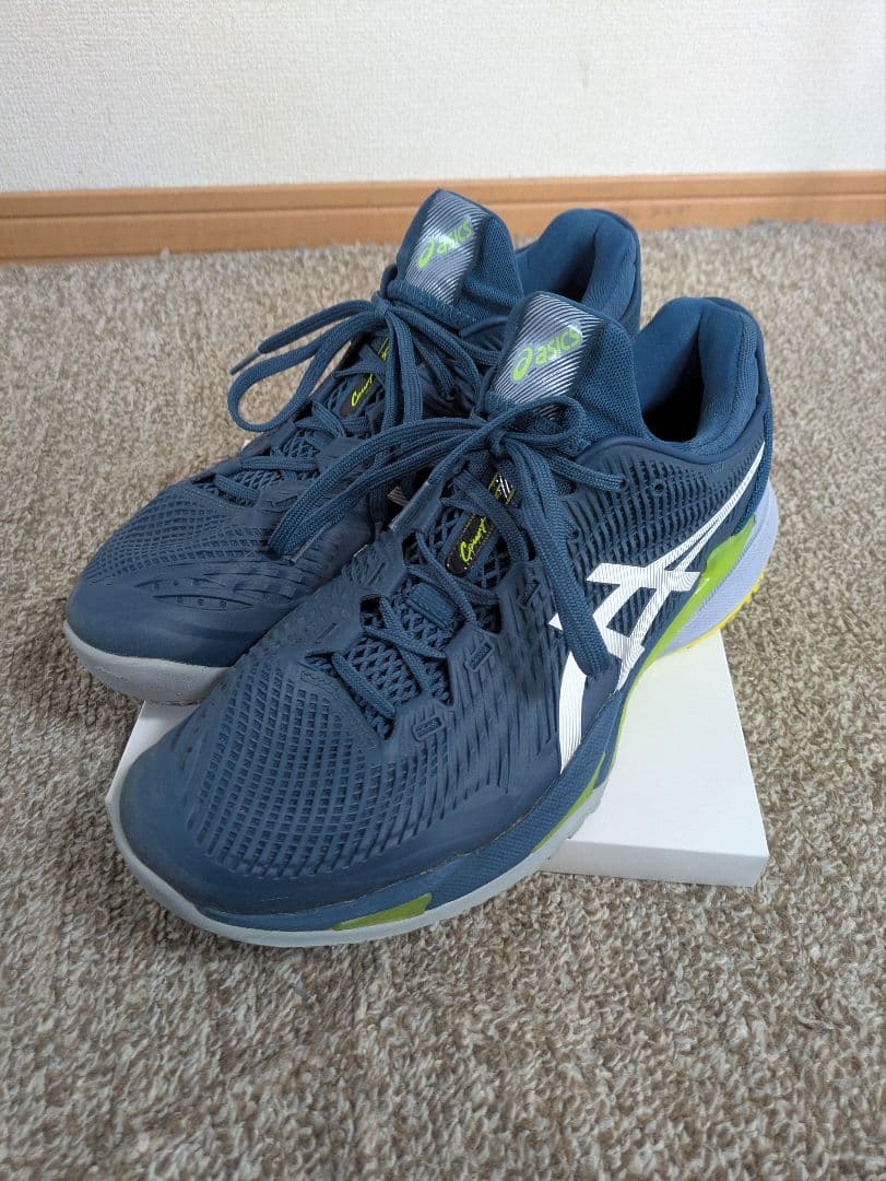 ★アシックス ASICS テニスシューズ ネイビー/ホワイト/グリーン★