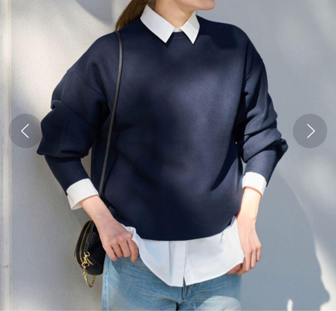 新品 スムースニット プルオーバー 白 サイズフリー