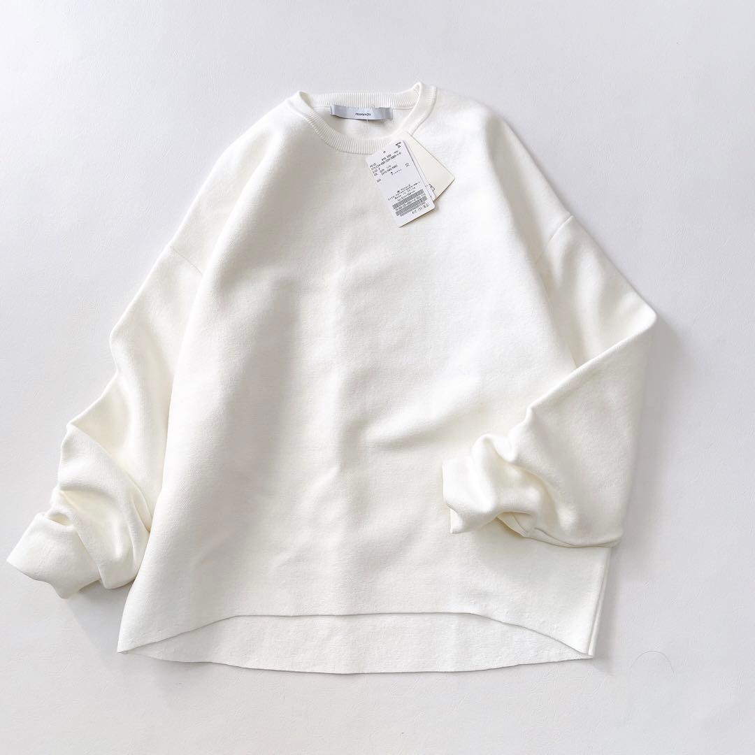 新品 スムースニット プルオーバー 白 サイズフリー