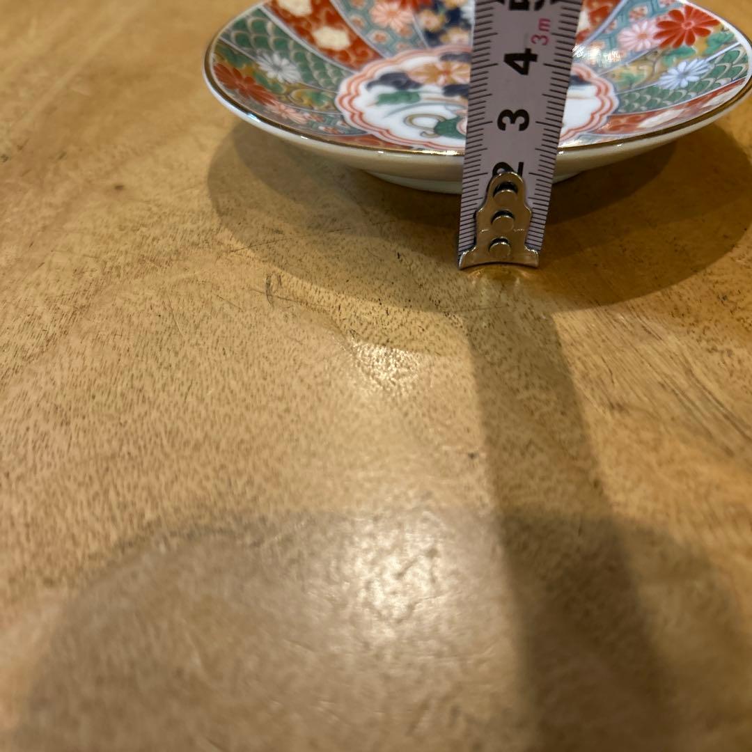 未使用品　有田焼　陶扇　小皿5枚揃え　銘々皿　錦絵　赤絵　金彩