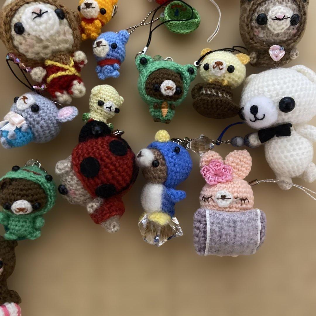 ハンドメイド　編みぐるみストラップ　動物　まとめ売り