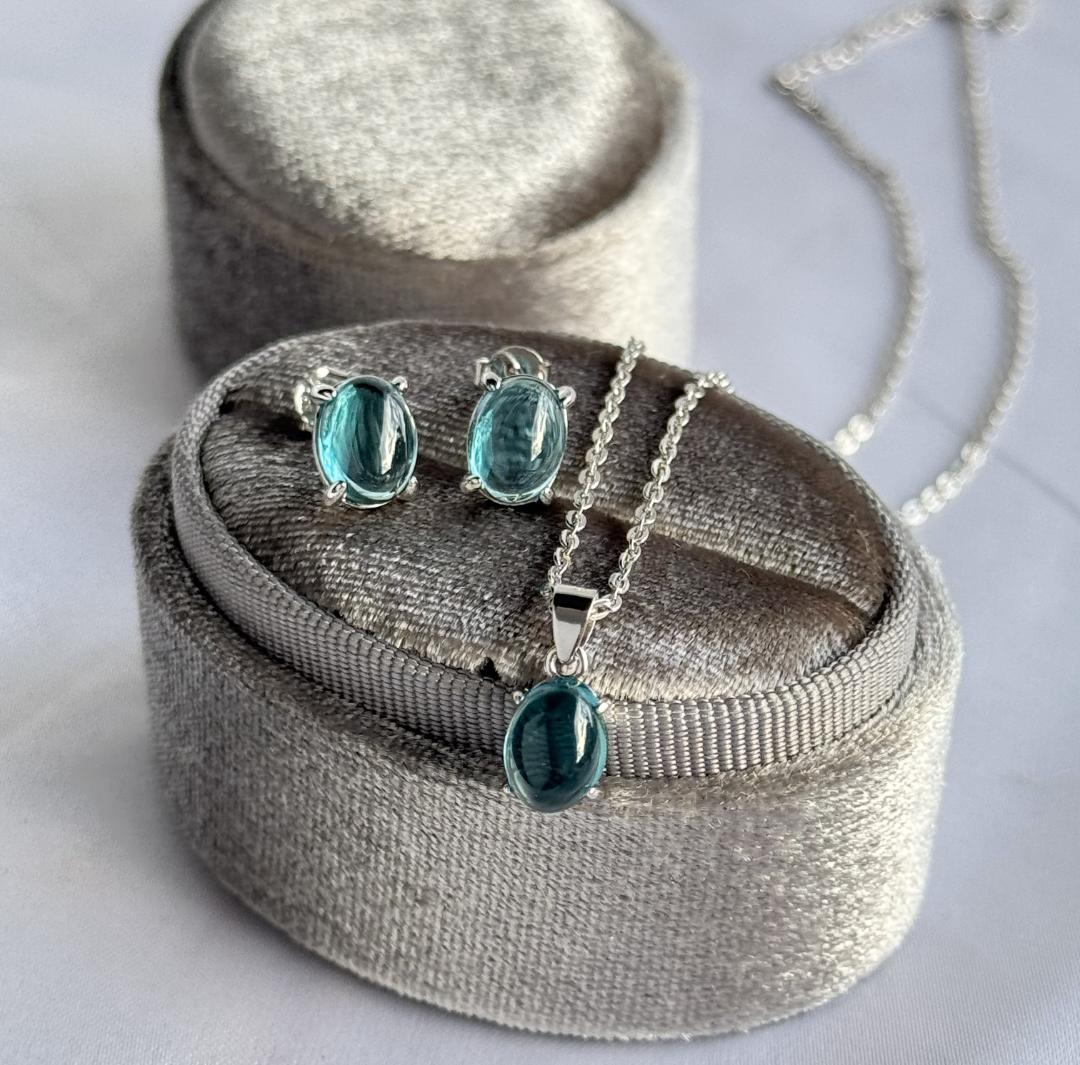 ナノクリスタル パライバ 8×6mm セット（SV925）