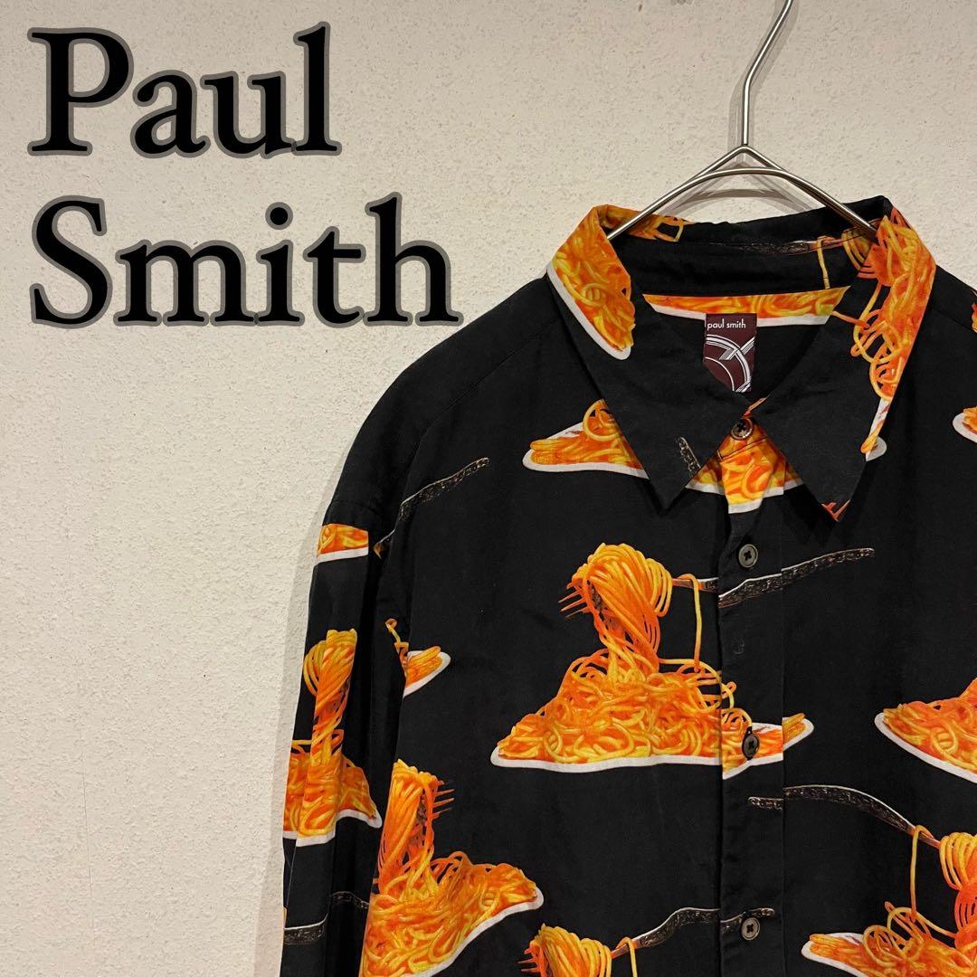 【極希少】Paul Smith 50周年記念限定シャツ パスタ柄 シャツ 黒