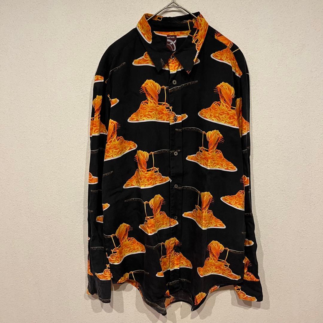 【極希少】Paul Smith 50周年記念限定シャツ パスタ柄 シャツ 黒
