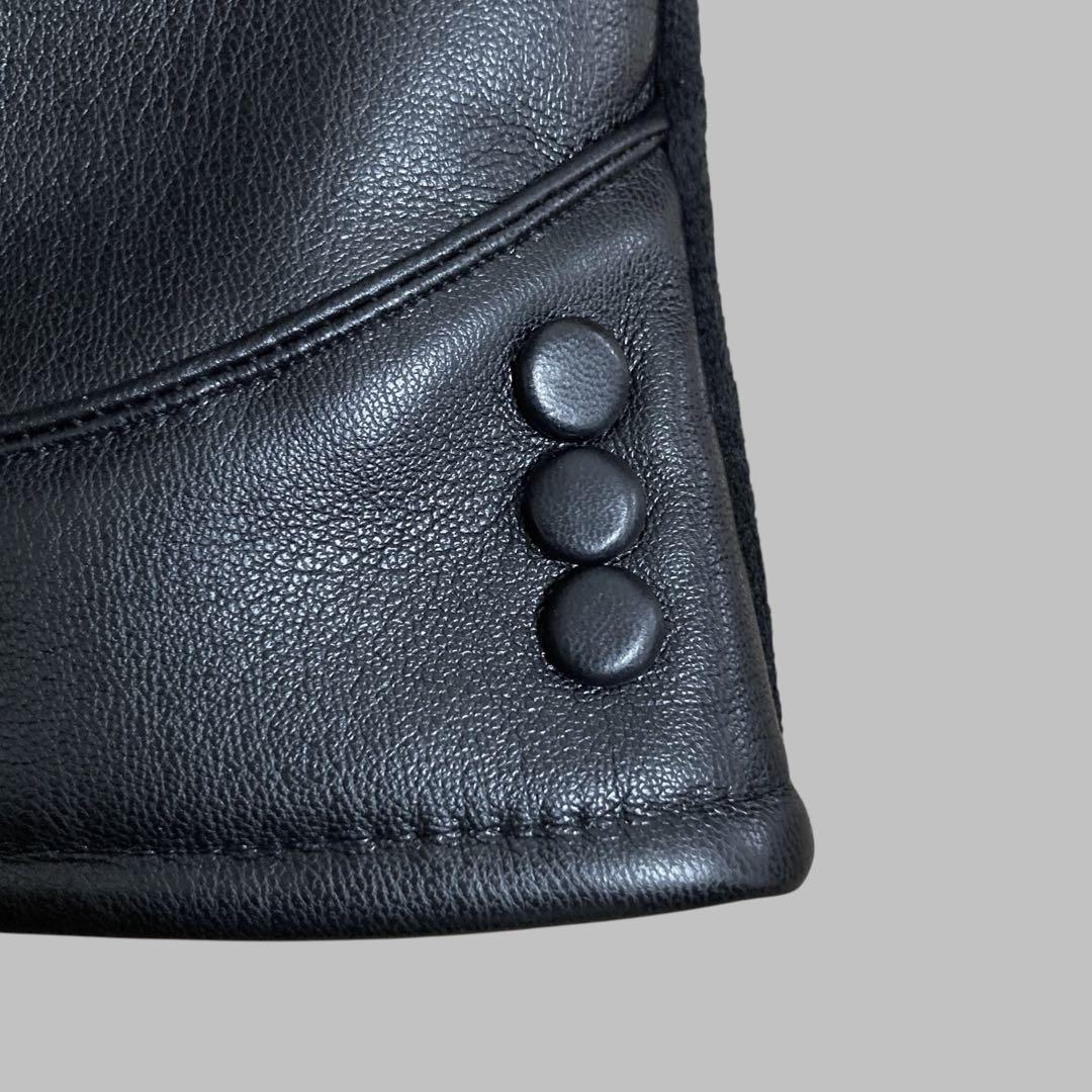 小物 CONTRAST LEATHER GLOVE (BLACK) 777T