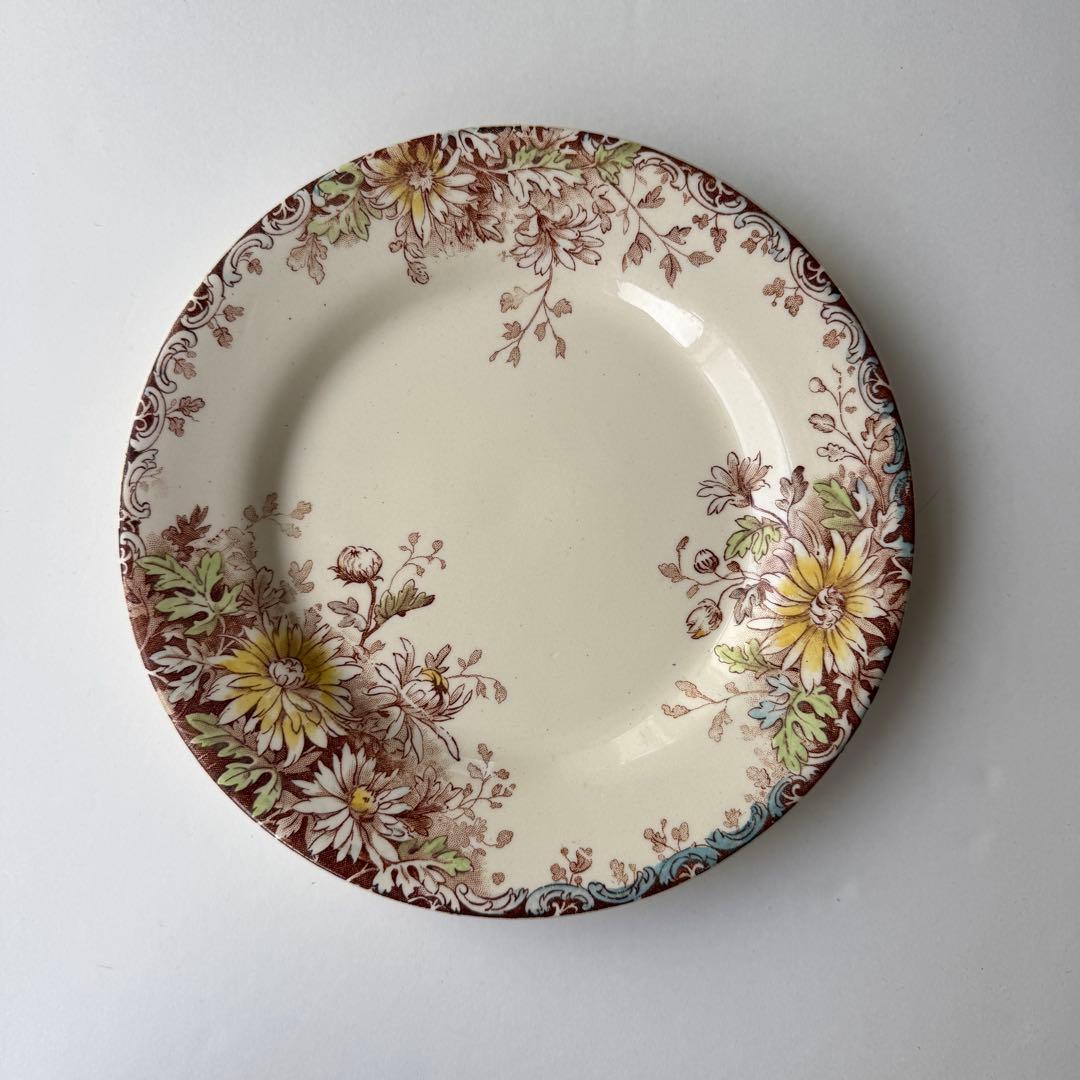 フランスアンティーク　GIEN　ジアン　秋の花　FLEURS D'AUTOMNE