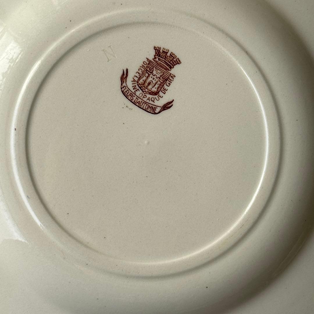 フランスアンティーク　GIEN　ジアン　秋の花　FLEURS D'AUTOMNE