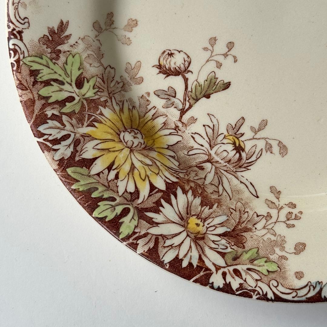 フランスアンティーク　GIEN　ジアン　秋の花　FLEURS D'AUTOMNE