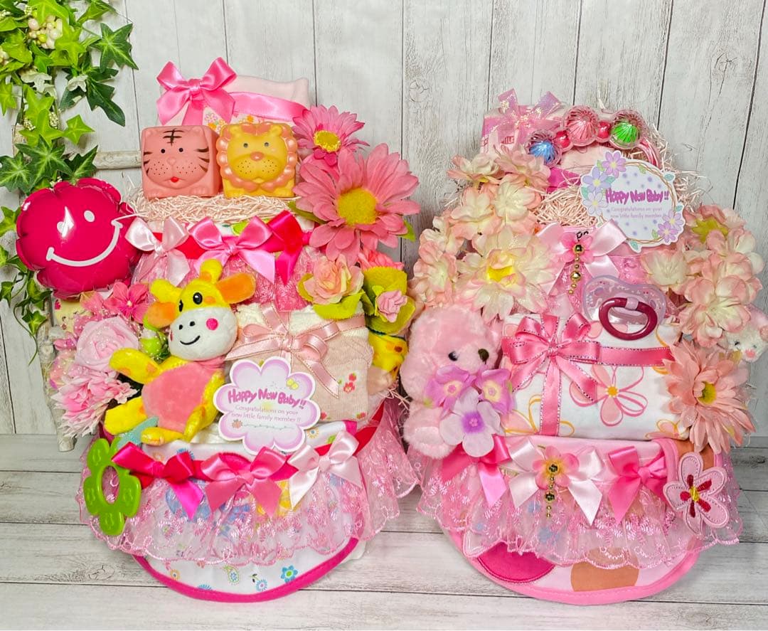 おむつケーキ・3段・男の子・水色