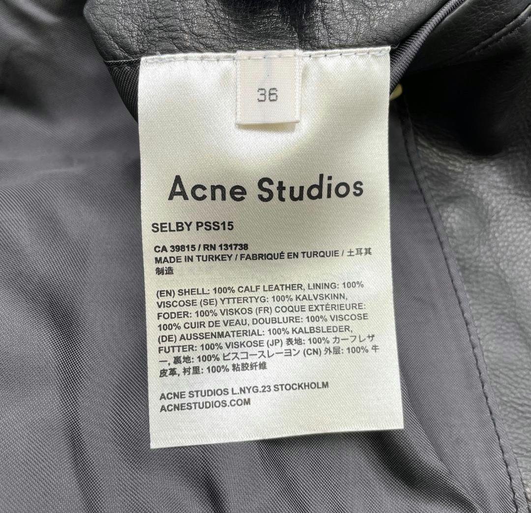 Acne Studios ブラックレザー ノースリーブ　ダブルライダースベスト