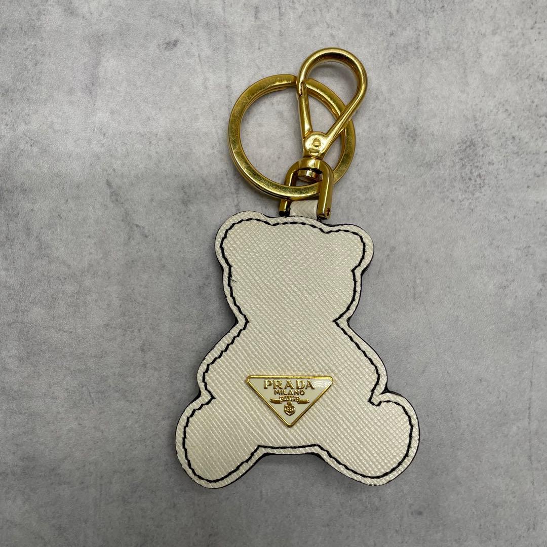 小物 PRADA Teddy Saffiano Leather Keyring