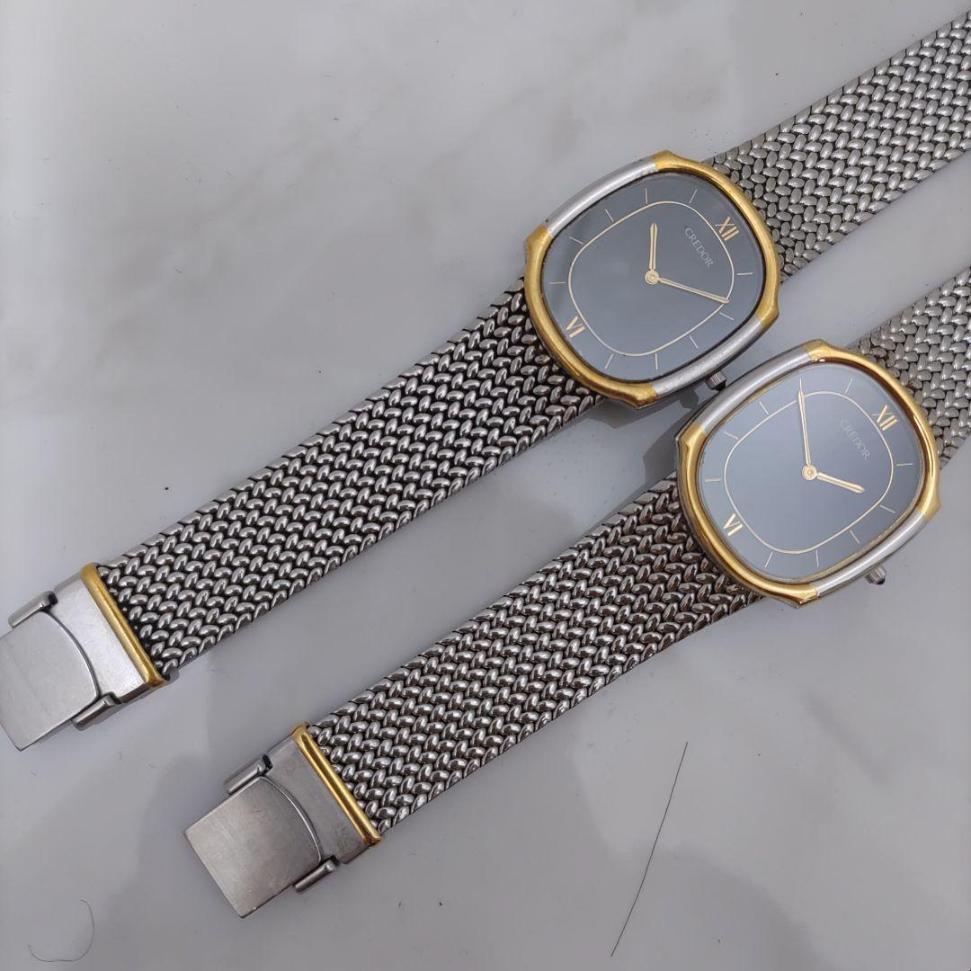 セイコー　クレドール　１８金無垢ベゼル　メンズ　２本セット