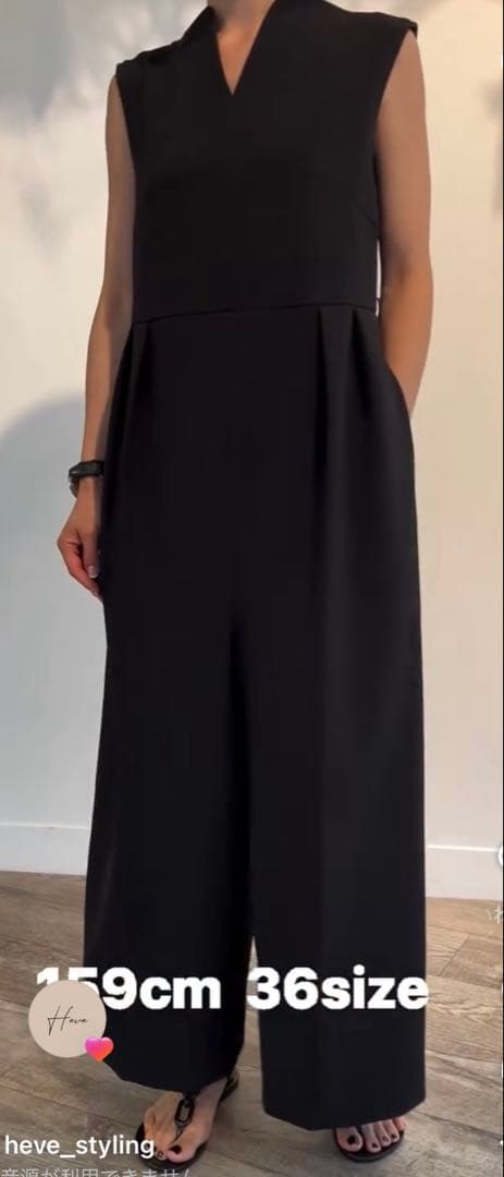 Heve ハートネックオールインワン　ブラック36