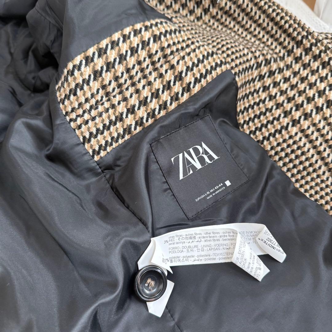 【美品】希少サイズ ZARA チェック チェスターコート XL