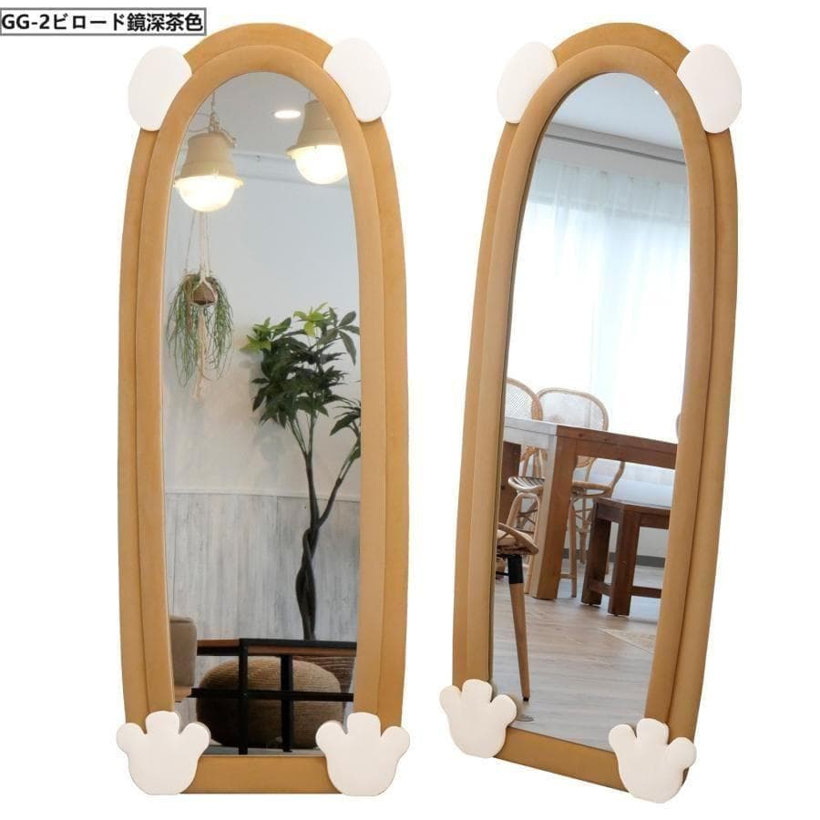 大特価全身鏡 韓国風 可愛い 160x60 ビロードフレーム 深茶色07