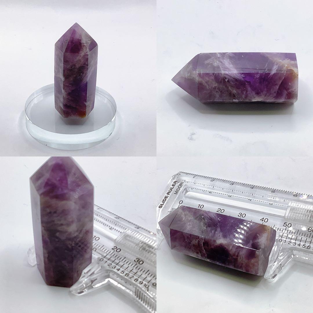 天然石 パワーストーン 六角柱 置物 ストーン タワー ポイント 6本セット