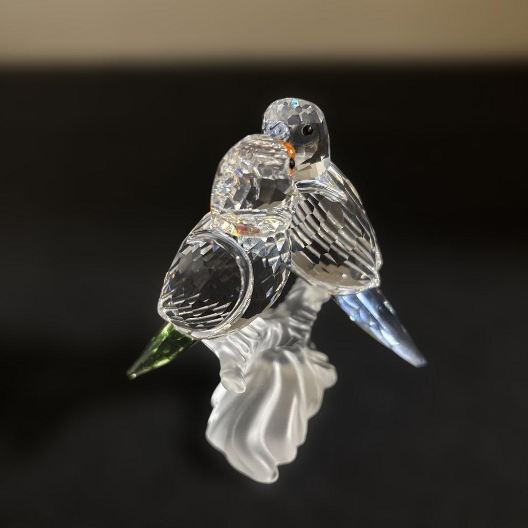 スワロフスキー クリスタル　セキセイインコ　鳥　置物