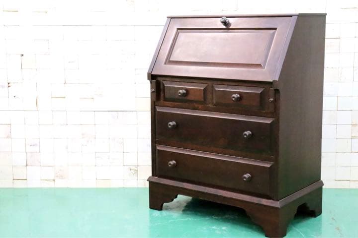 GMFS128○北海道民芸家具 ライティングビューロー デスク 学習机 書斎机