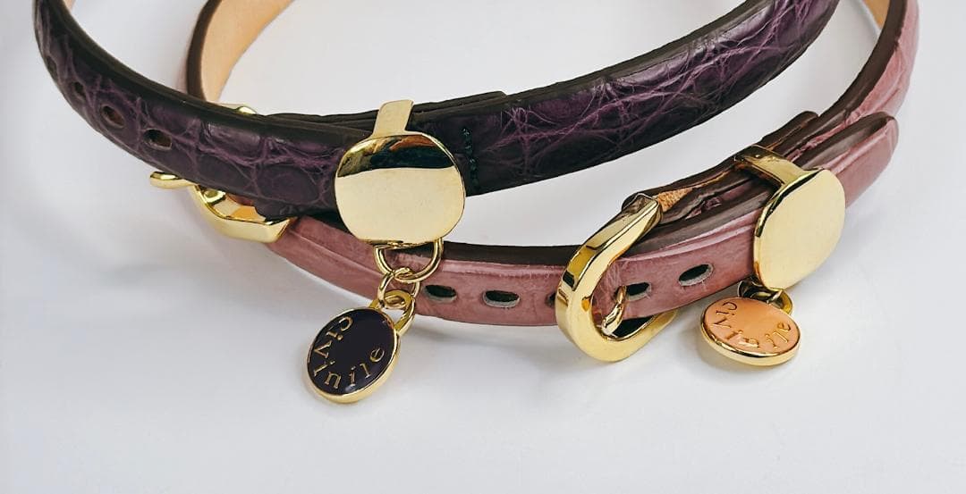 CIVINILE　チビナイル　クロコダイル首輪　愛犬用お洒落な　2個セット