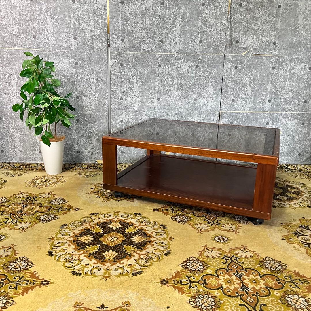 ꧁FUJI FURNITURE 冨士ファニチア꧂ガラステーブル センター ロー