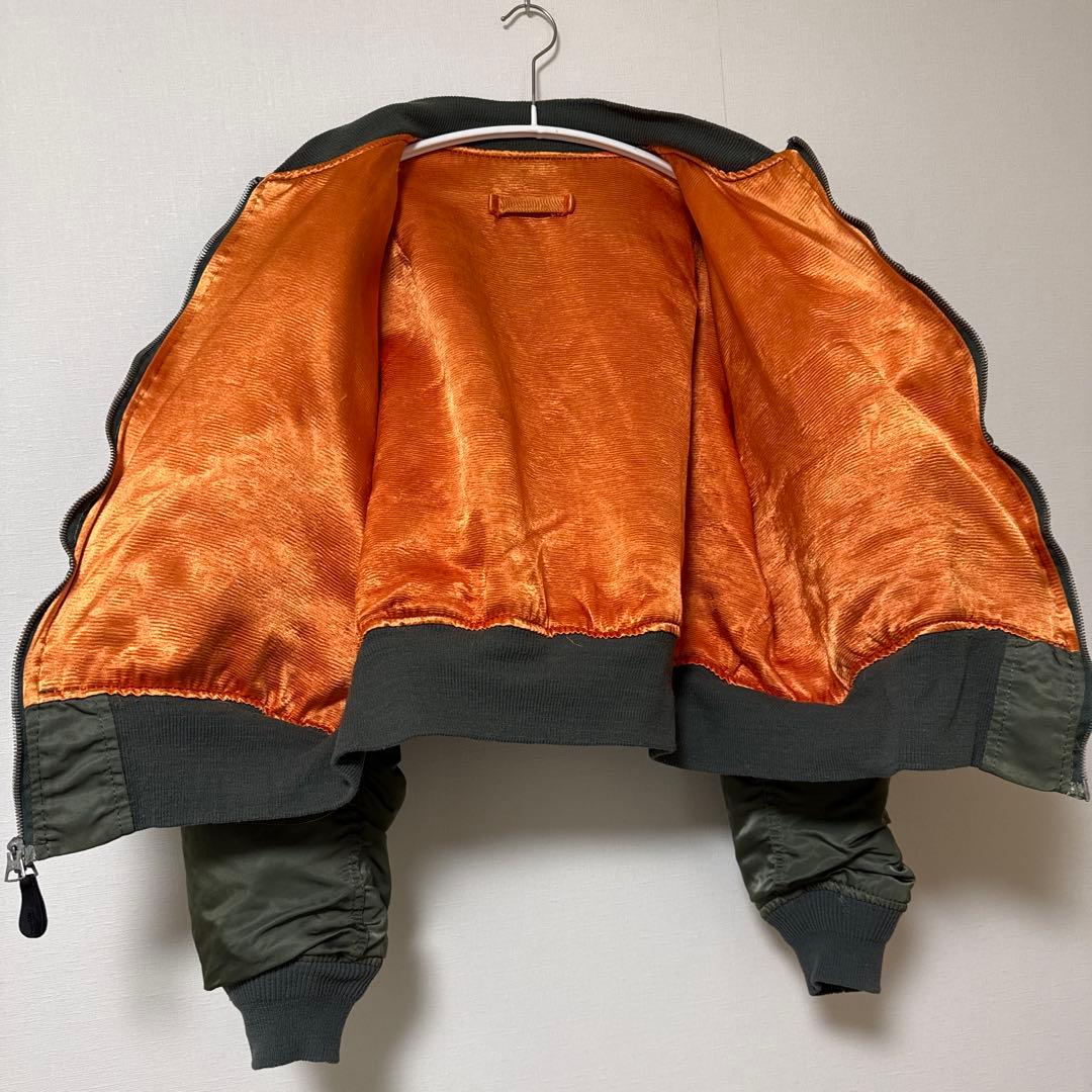 80sUSA製 ALPHA L-2Bフライトジャケット L セージグリーンma1