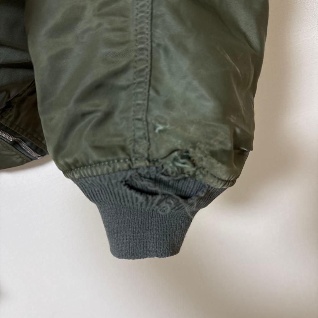 80sUSA製 ALPHA L-2Bフライトジャケット L セージグリーンma1