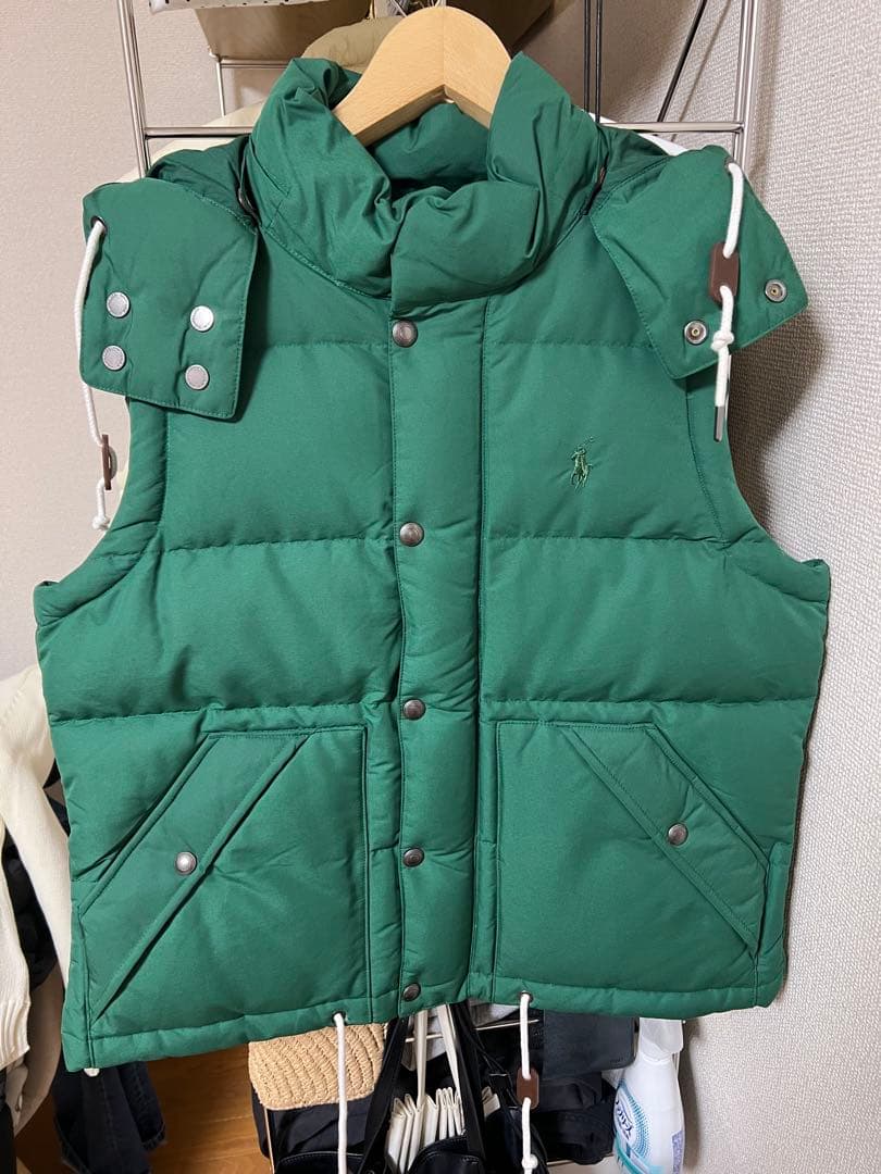 POLO RALPH LAUREN グリーンダウンベスト Sサイズ