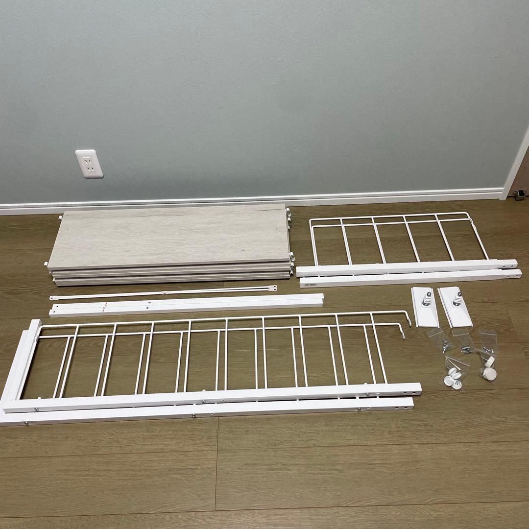 ニトリ 突っ張り壁面収納Nポルダ(幅80cm ホワイトウォッシュ)