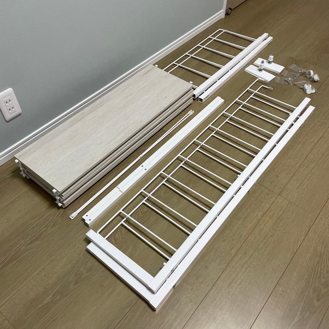 ニトリ 突っ張り壁面収納Nポルダ(幅80cm ホワイトウォッシュ)