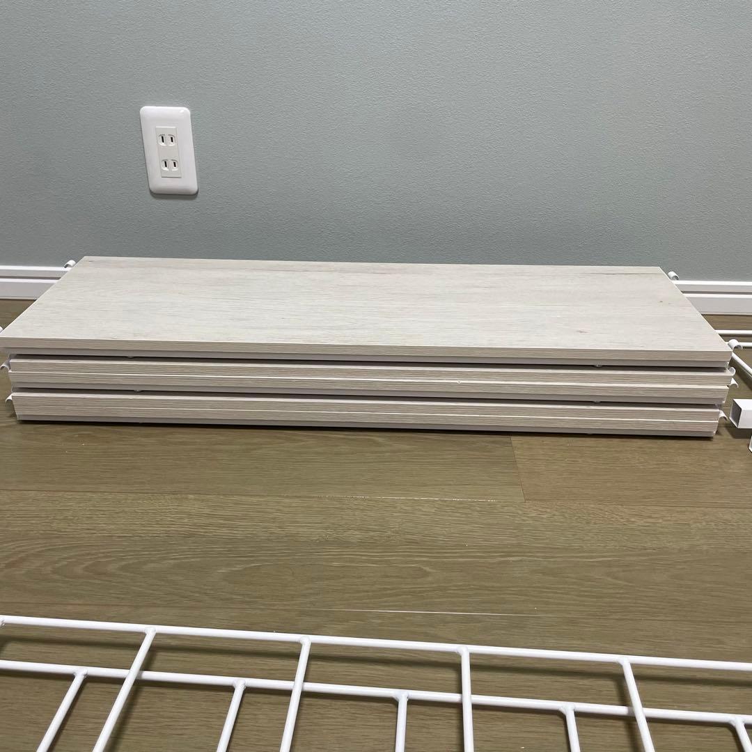 ニトリ 突っ張り壁面収納Nポルダ(幅80cm ホワイトウォッシュ)