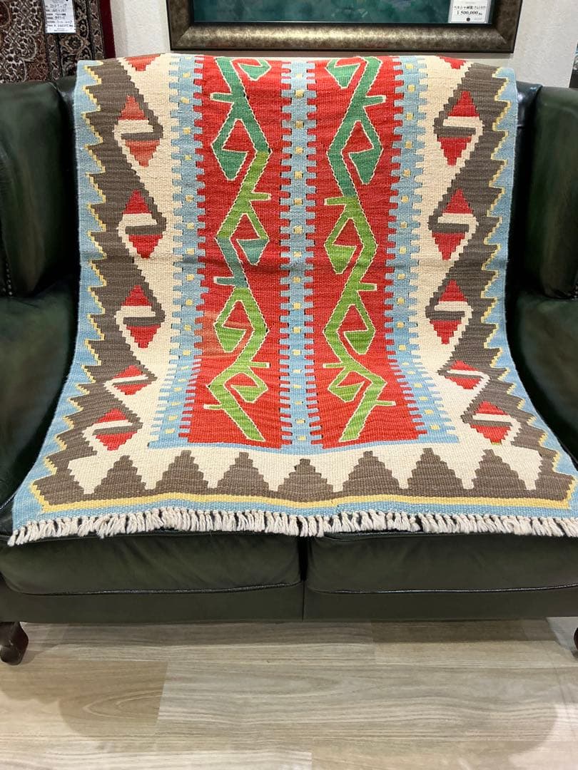 新品！トルコ.カイセリ産【キリム】アクセントサイズ