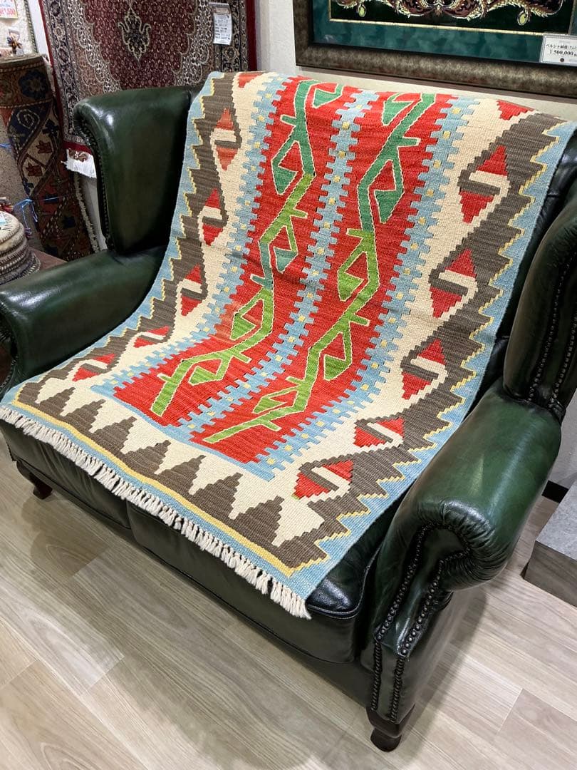 新品！トルコ.カイセリ産【キリム】アクセントサイズ