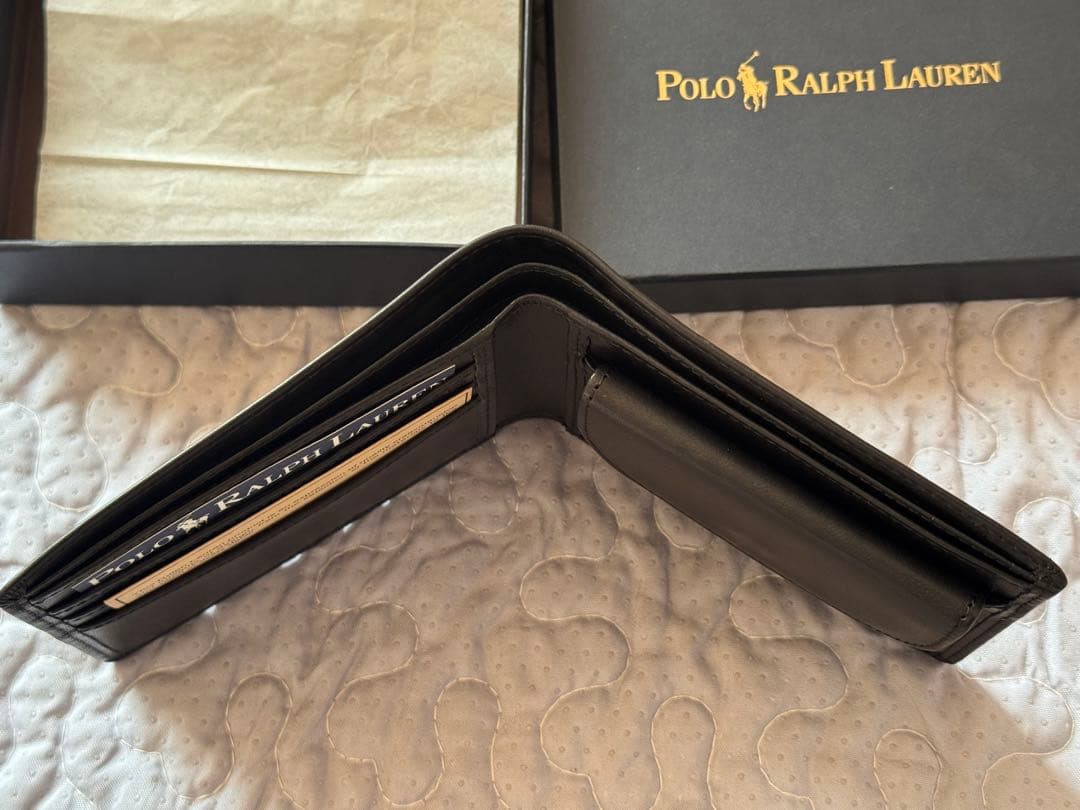 【未使用品】Polo Ralph Lauren ブラック二つ折り財布 箱付き