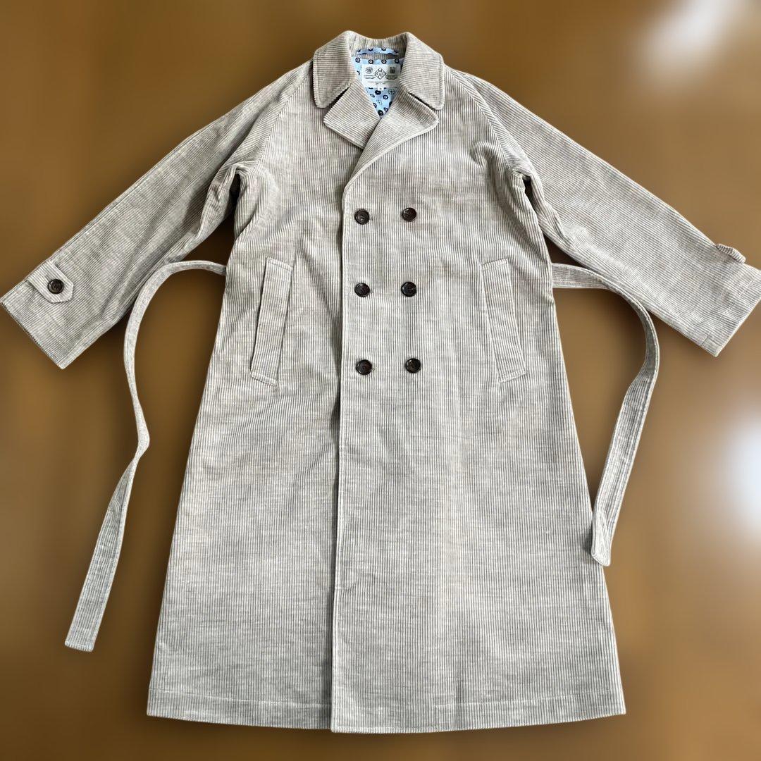 【極美品】R&D.M.Co- ヤク混コーデュロイ トレンチコート M モカ系