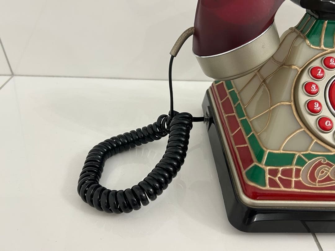 コカコーラ　電話機　ステンドグラス風　アンティーク　ビンテージ