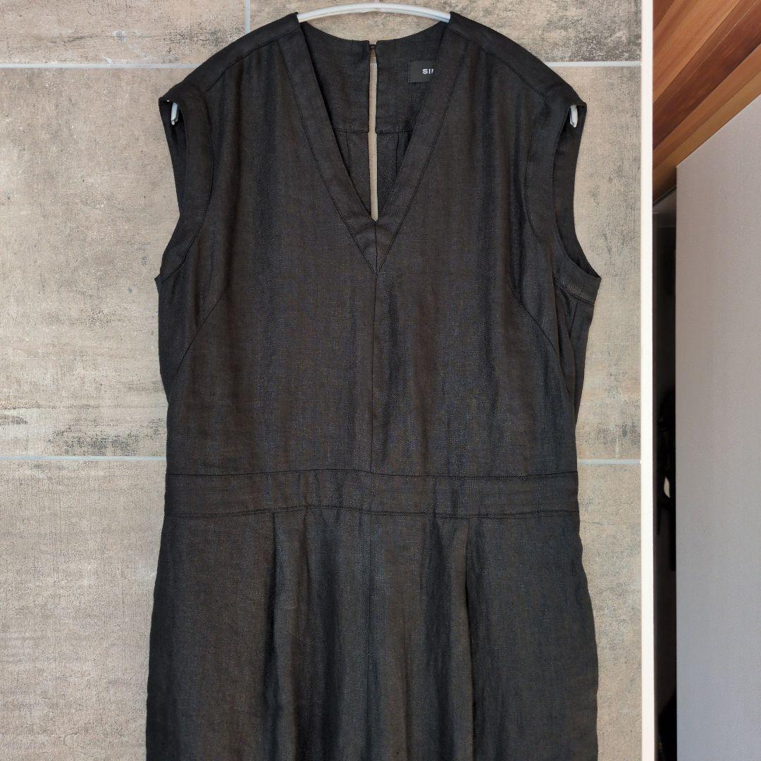 SINME シンメ Vネックオールインワン リネン